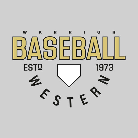 Western Warriors - Baseball - Baseball with Established Year and Arched School Name