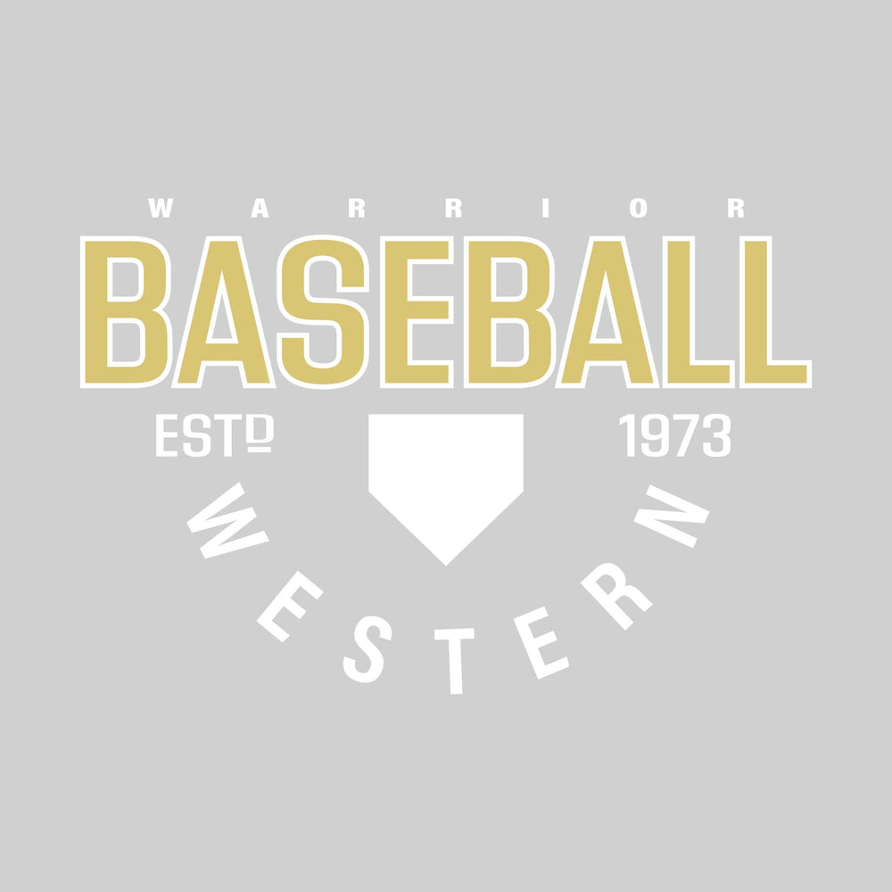 Western Warriors - Baseball - Baseball with Established Year and Arched School Name