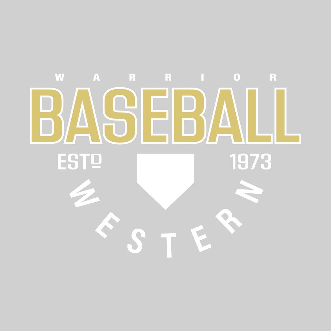 Western Warriors - Baseball - Baseball with Established Year and Arched School Name