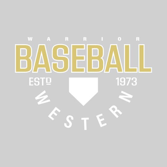 Western Warriors - Baseball - Baseball with Established Year and Arched School Name