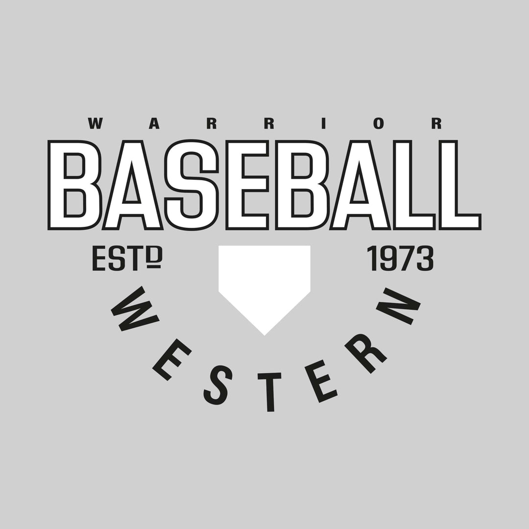Western Warriors - Baseball - Baseball with Established Year and Arched School Name