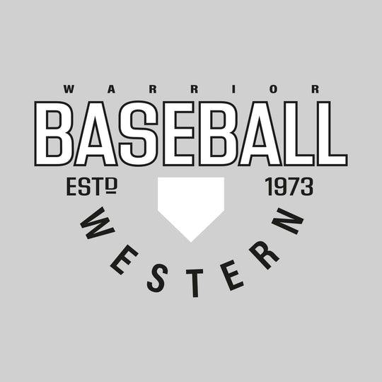 Western Warriors - Baseball - Baseball with Established Year and Arched School Name