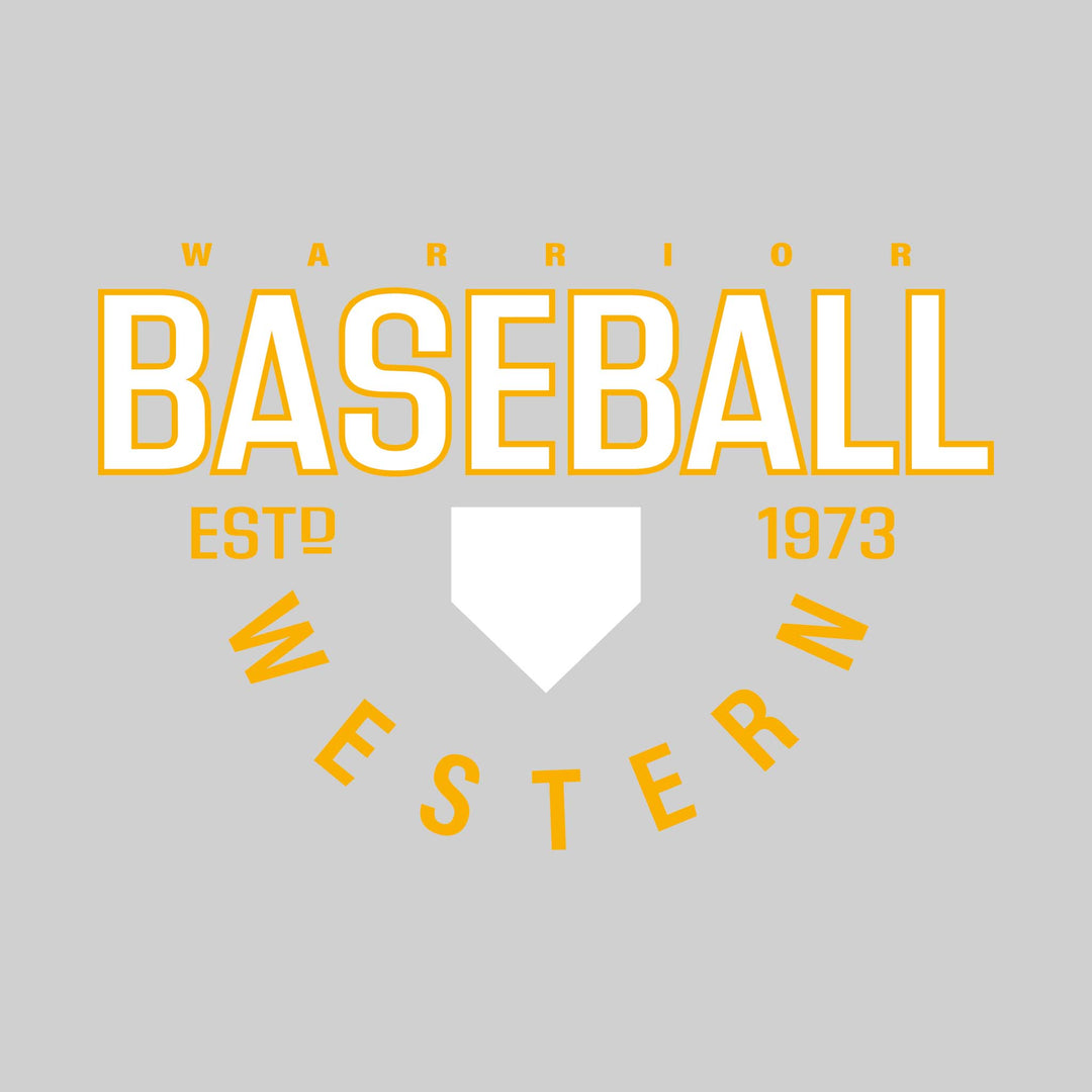 Western Warriors - Baseball - Baseball with Established Year and Arched School Name
