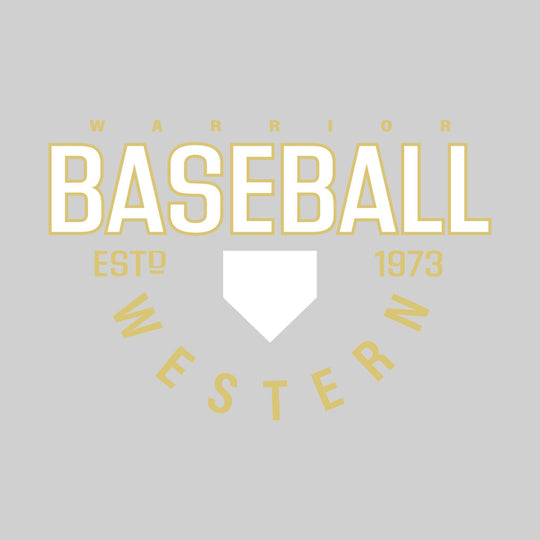 Western Warriors - Baseball - Baseball with Established Year and Arched School Name