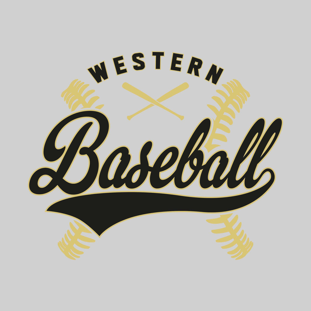 Western Warriors - Baseball - Cursive Baseball with Stitches & Crossed Bats
