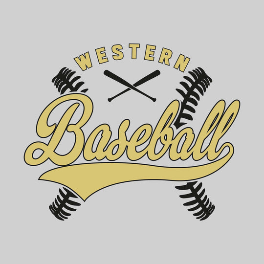 Western Warriors - Baseball - Cursive Baseball with Stitches & Crossed Bats