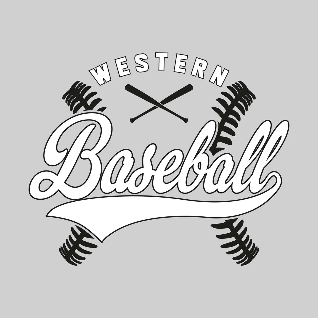 Western Warriors - Baseball - Cursive Baseball with Stitches & Crossed Bats