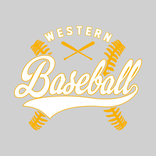 Western Warriors - Baseball - Cursive Baseball with Stitches & Crossed Bats