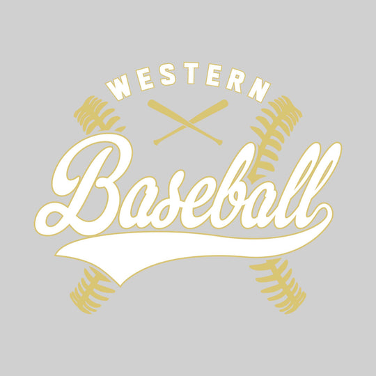 Western Warriors - Baseball - Cursive Baseball with Stitches & Crossed Bats