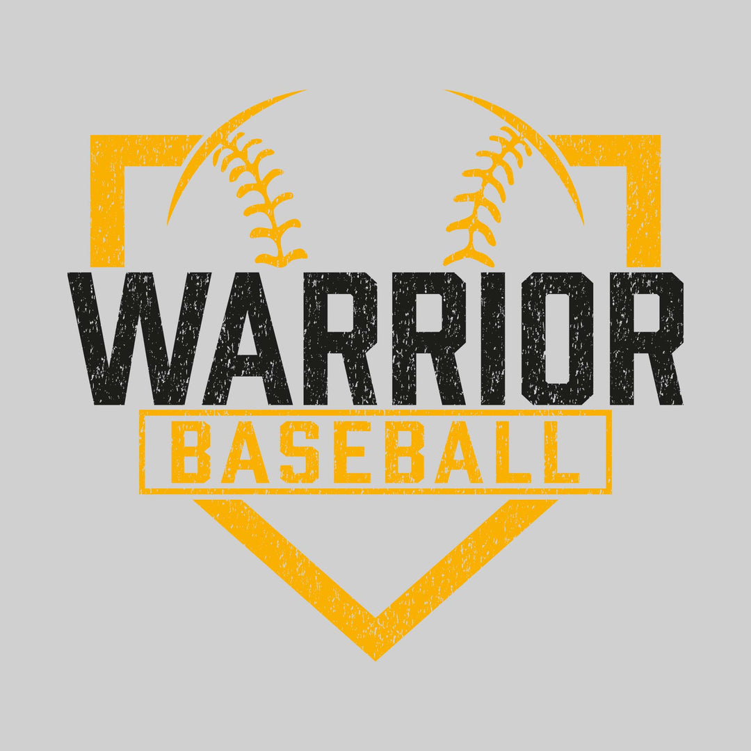 Western Warriors - Baseball - Home Plate with Mascot Name - Distressed