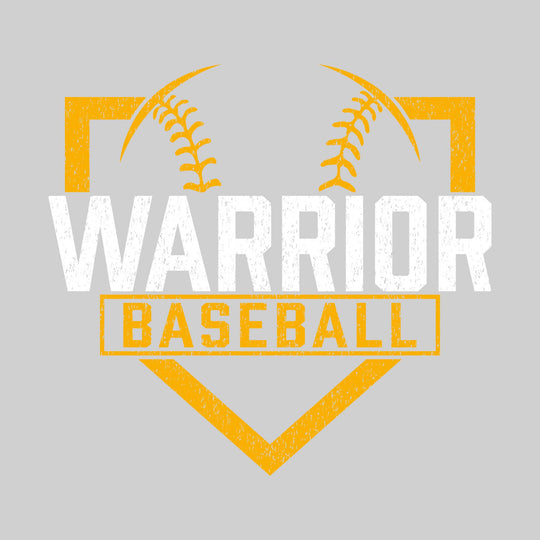 Western Warriors - Baseball - Home Plate with Mascot Name - Distressed