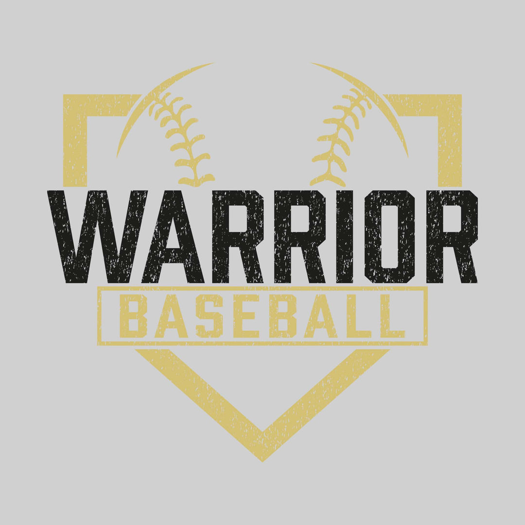 Western Warriors - Baseball - Home Plate with Mascot Name - Distressed