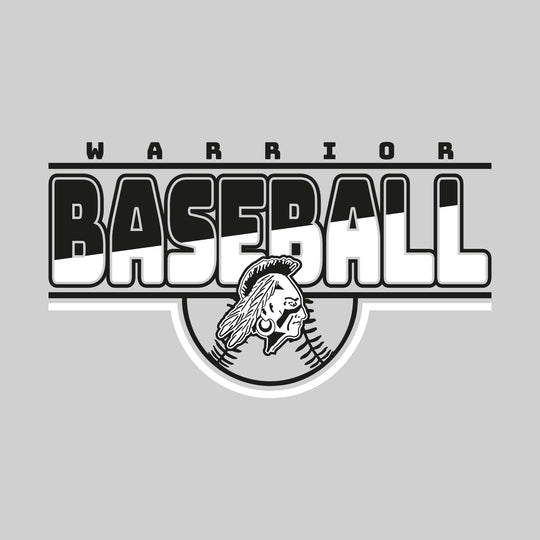 Western Warriors - Baseball - Split-Color Baseball with Mascot and Baseball Shape