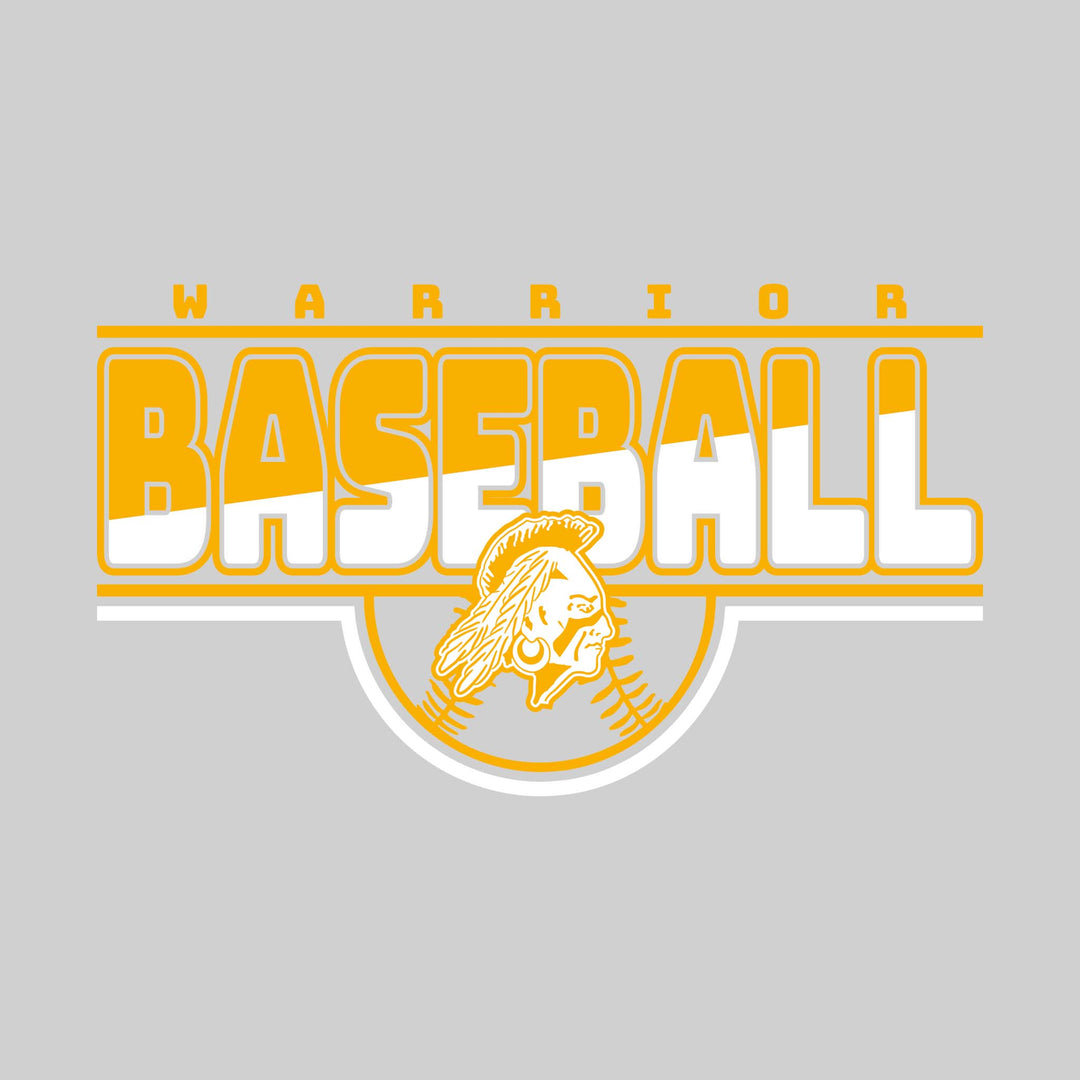 Western Warriors - Baseball - Split-Color Baseball with Mascot and Baseball Shape