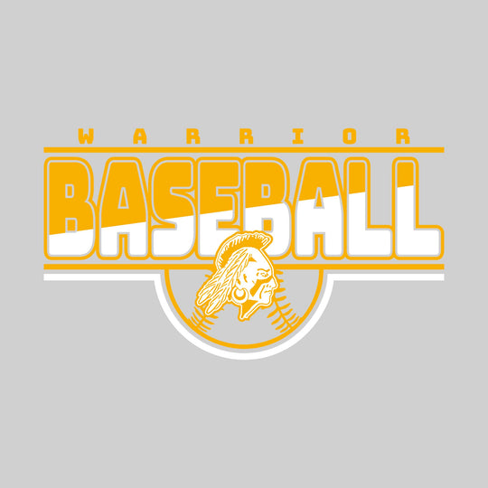 Western Warriors - Baseball - Split-Color Baseball with Mascot and Baseball Shape