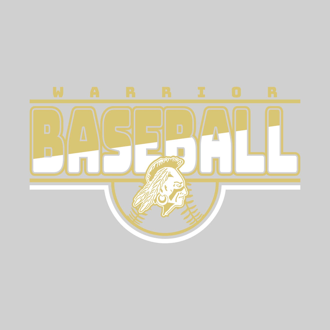Western Warriors - Baseball - Split-Color Baseball with Mascot and Baseball Shape