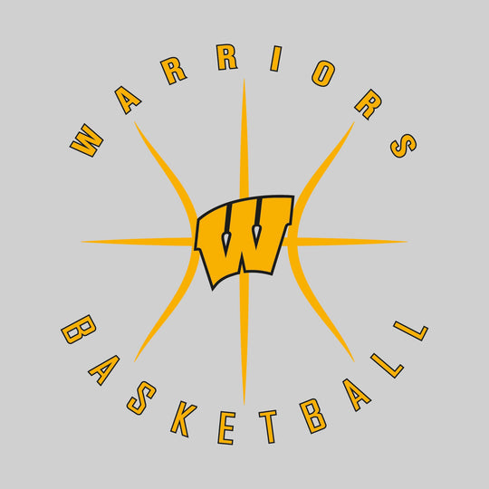 Western Warriors - Basketball - Circular Text with Basketball Threads