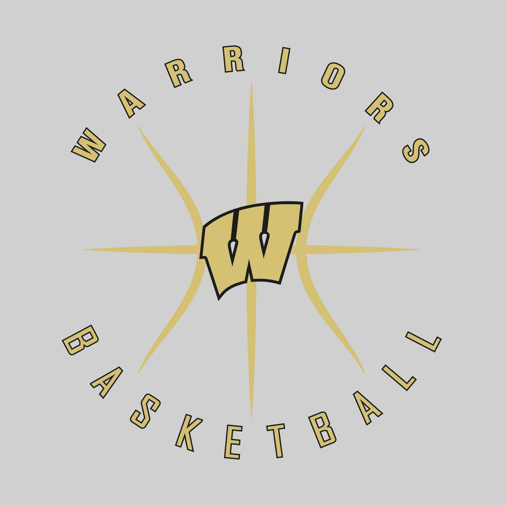Western Warriors - Basketball - Circular Text with Basketball Threads