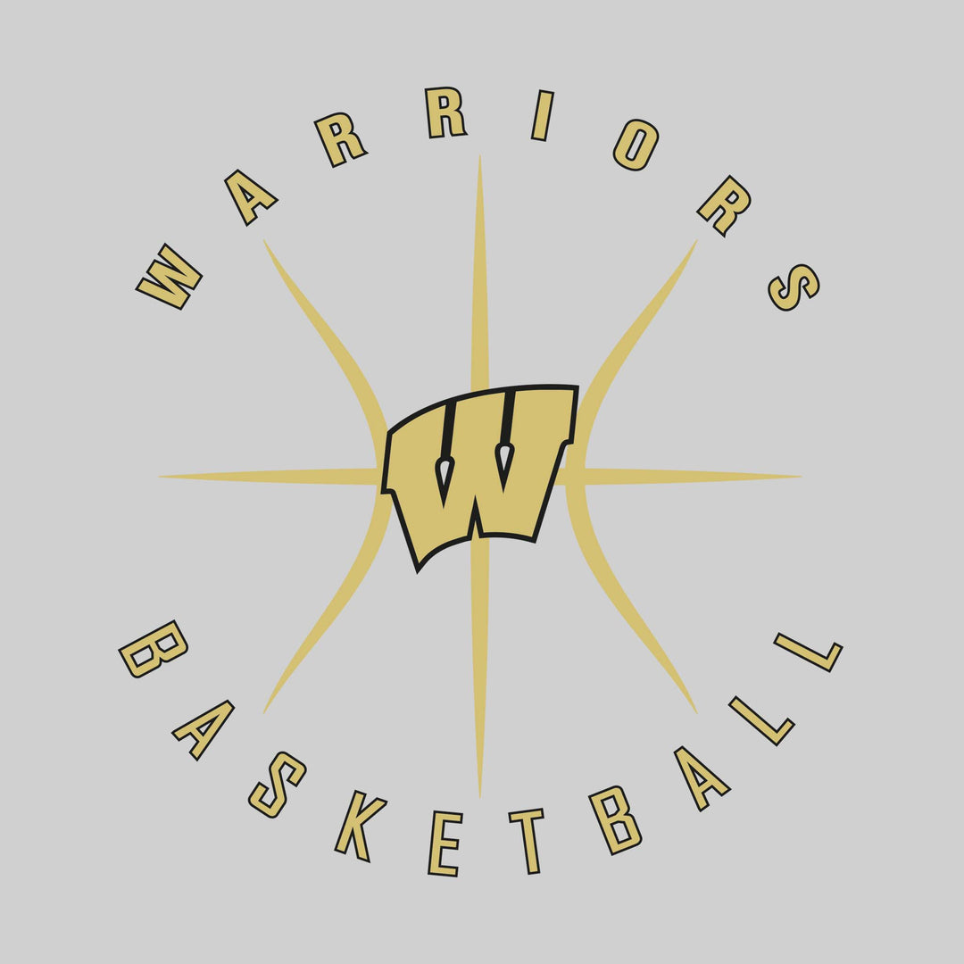 Western Warriors - Basketball - Circular Text with Basketball Threads