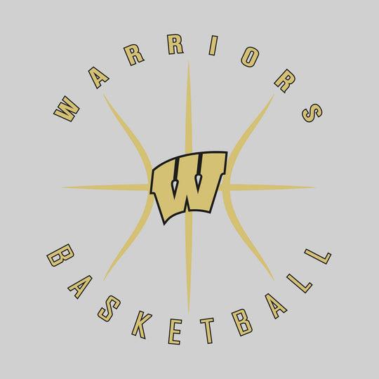 Western Warriors - Basketball - Circular Text with Basketball Threads