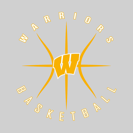 Western Warriors - Basketball - Circular Text with Basketball Threads