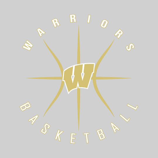 Western Warriors - Basketball - Circular Text with Basketball Threads