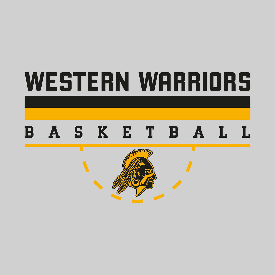 Western Warriors - Basketball - Double Color Lines with Free-Throw Half Circle