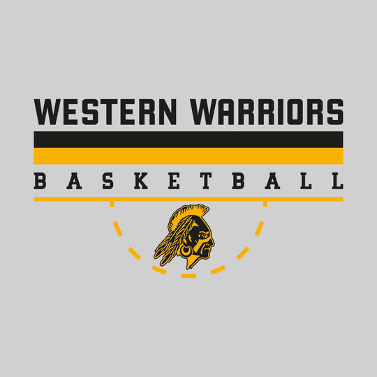 Western Warriors - Basketball - Double Color Lines with Free-Throw Half Circle