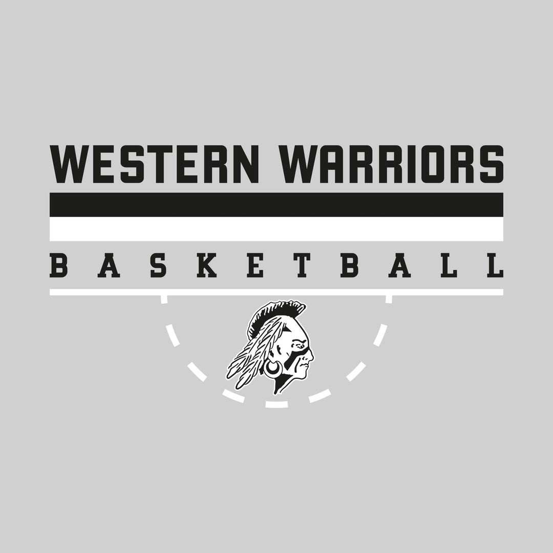 Western Warriors - Basketball - Double Color Lines with Free-Throw Half Circle