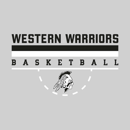 Western Warriors - Basketball - Double Color Lines with Free-Throw Half Circle
