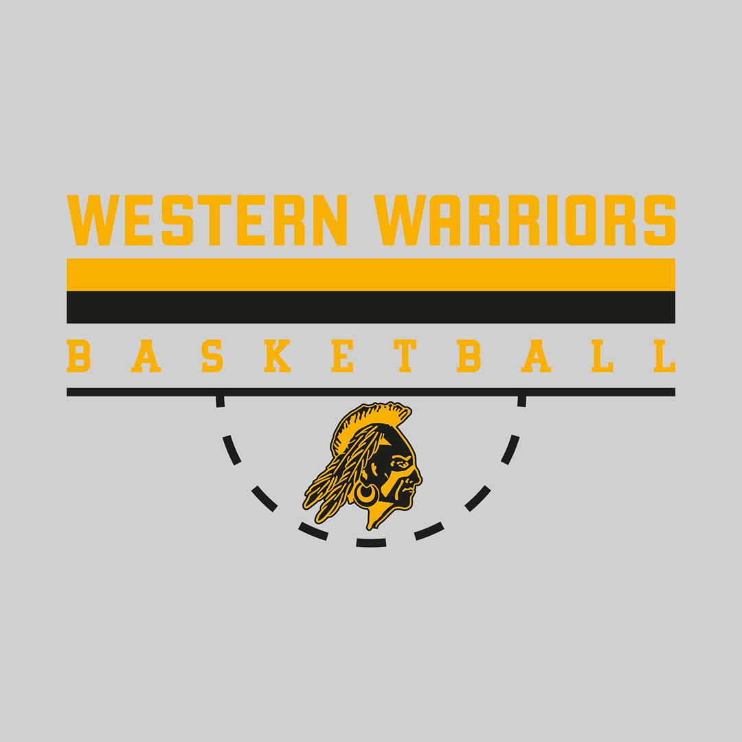 Western Warriors - Basketball - Double Color Lines with Free-Throw Half Circle