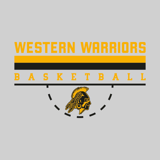 Western Warriors - Basketball - Double Color Lines with Free-Throw Half Circle