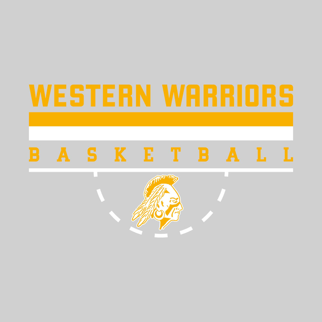 Western Warriors - Basketball - Double Color Lines with Free-Throw Half Circle