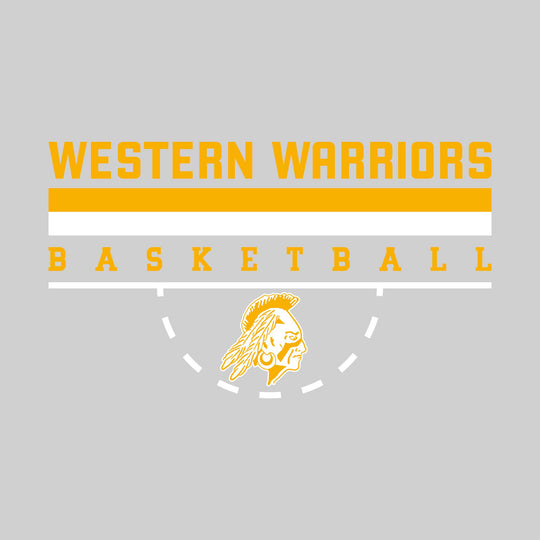 Western Warriors - Basketball - Double Color Lines with Free-Throw Half Circle