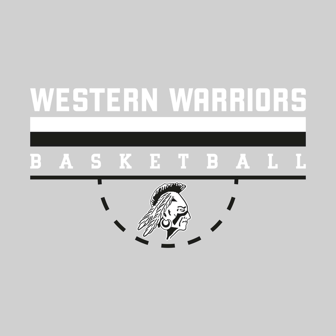 Western Warriors - Basketball - Double Color Lines with Free-Throw Half Circle