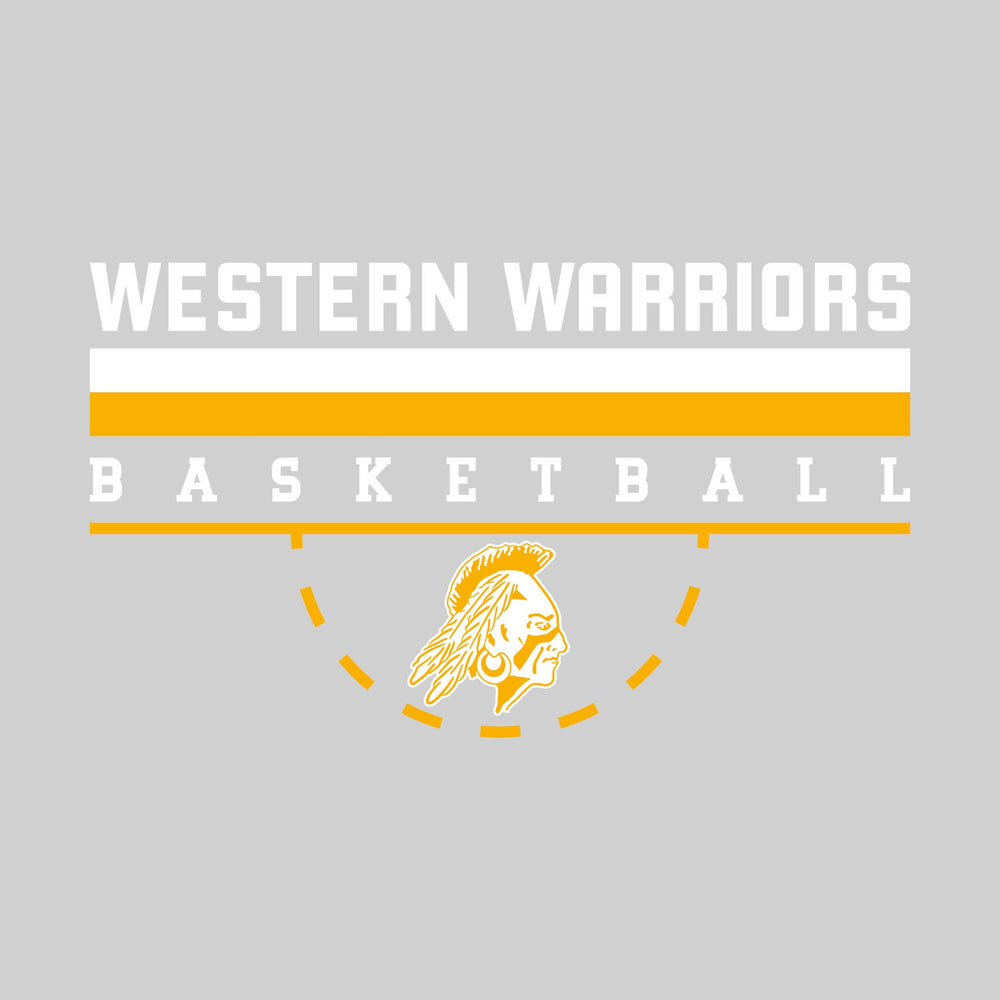 Western Warriors - Basketball - Double Color Lines with Free-Throw Half Circle