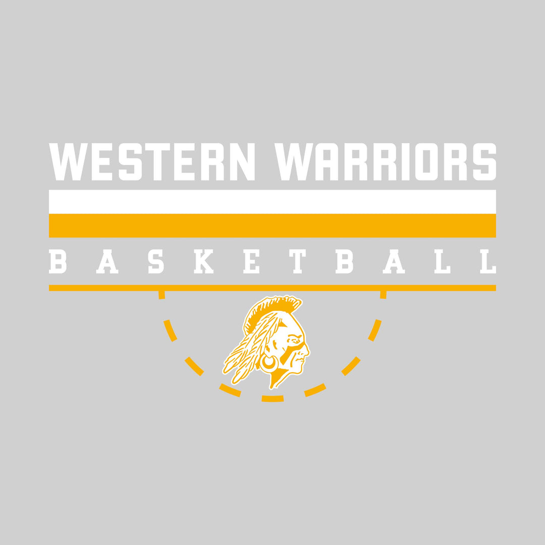 Western Warriors - Basketball - Double Color Lines with Free-Throw Half Circle