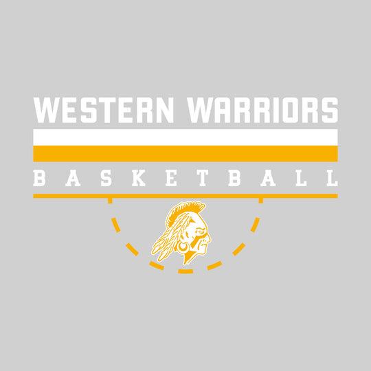 Western Warriors - Basketball - Double Color Lines with Free-Throw Half Circle