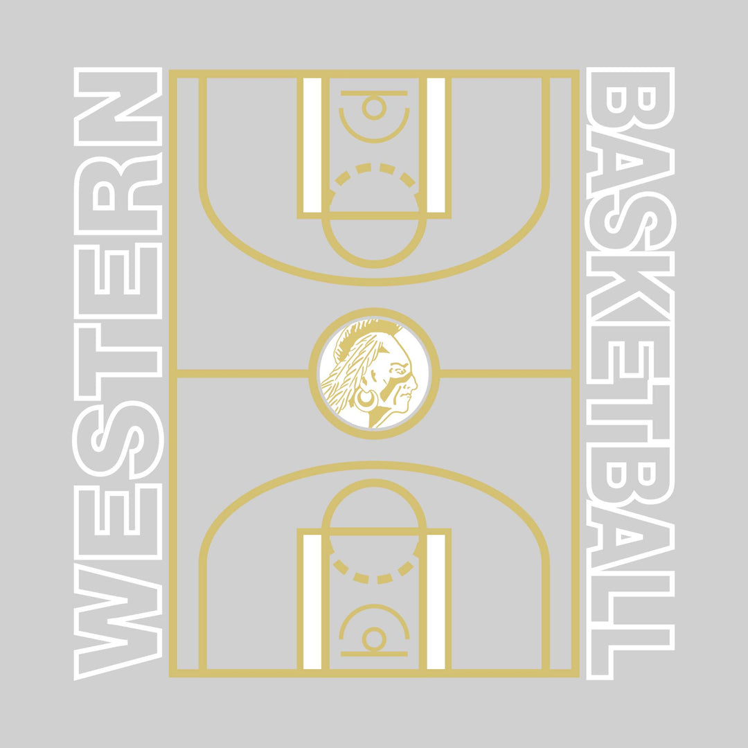Western Warriors - Basketball - Full Court with Sideline Text
