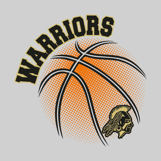 Western Warriors - Basketball - Halftone Basketball with Mascot