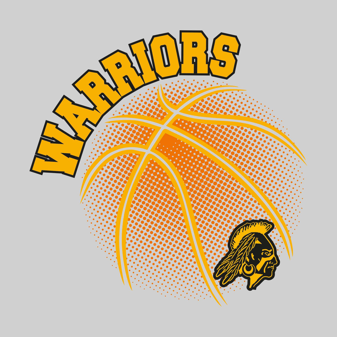 Western Warriors - Basketball - Halftone Basketball with Mascot