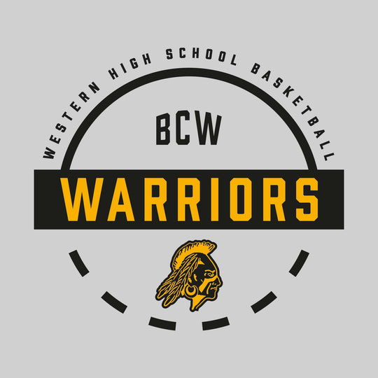 Western Warriors - Basketball - Mascot Name with Free Throw Circle