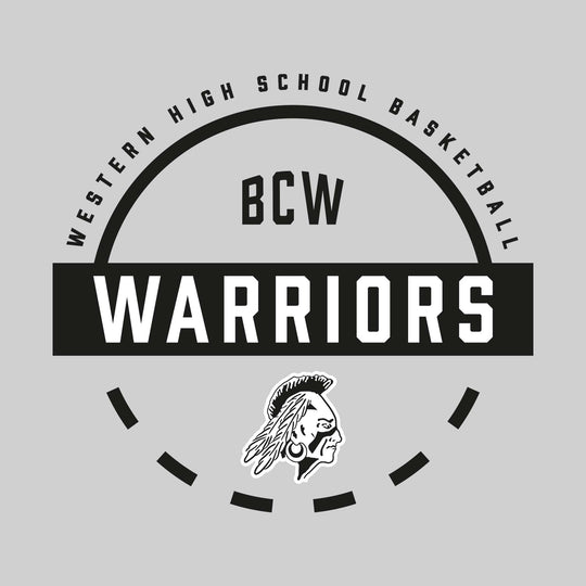 Western Warriors - Basketball - Mascot Name with Free Throw Circle