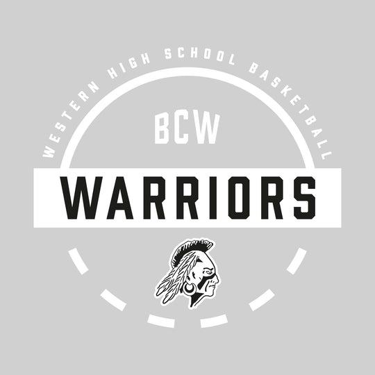 Western Warriors - Basketball - Mascot Name with Free Throw Circle