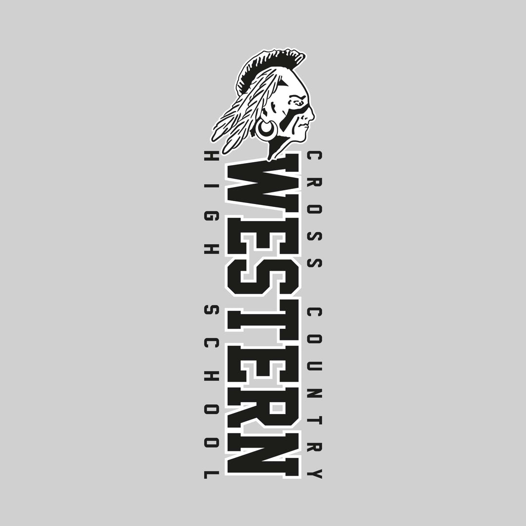 Western Warriors - Cross Country - Vertical School Name with Upper Mascot