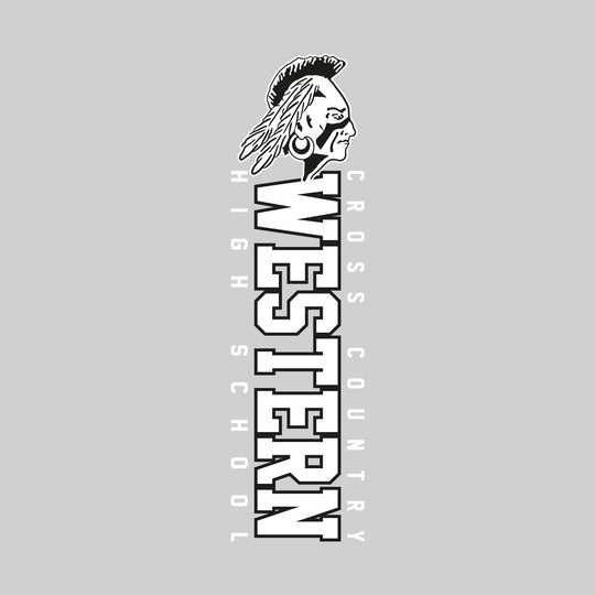 Western Warriors - Cross Country - Vertical School Name with Upper Mascot