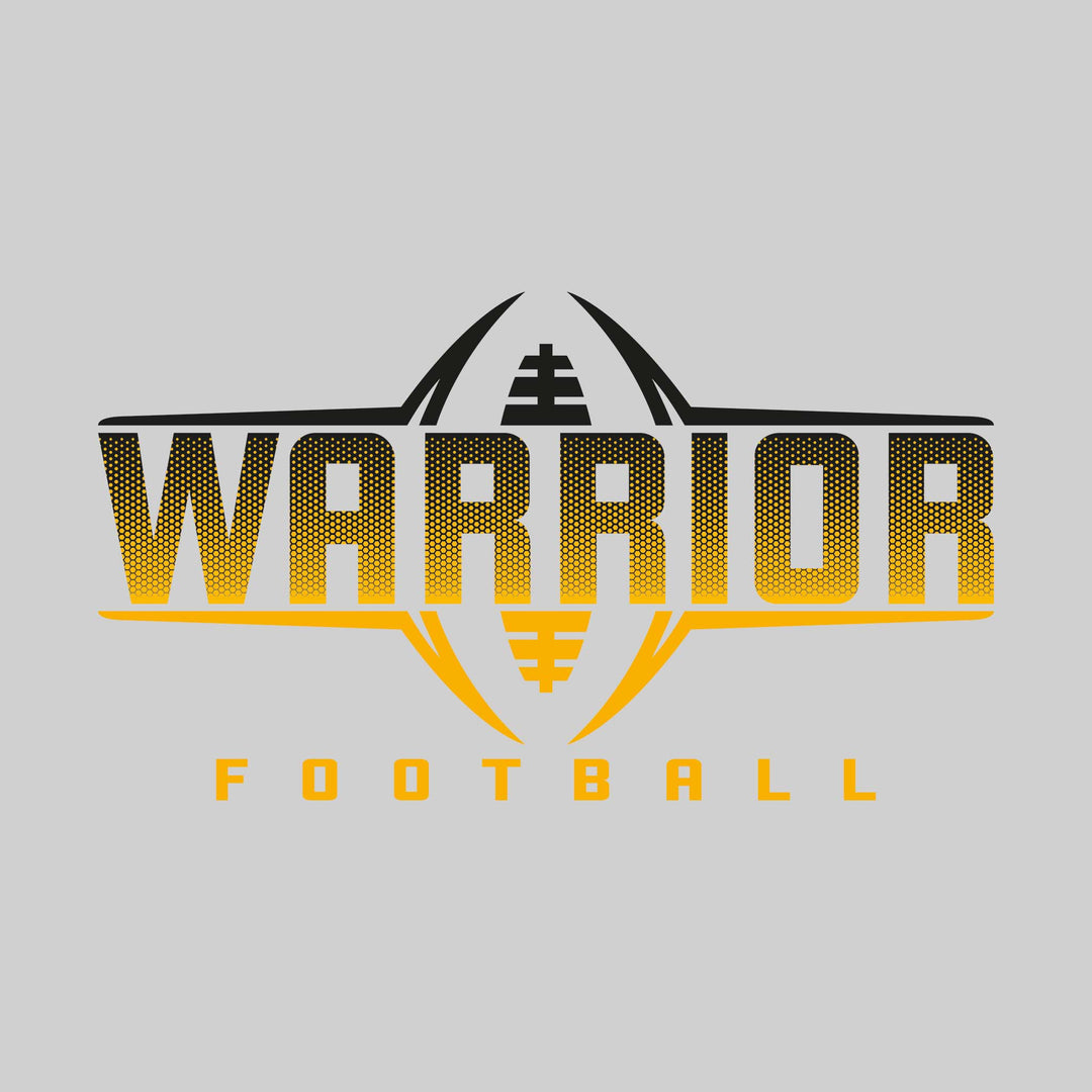 Western Warriors - Football - Football Shape Bracketing Mascot Name with Hex Pattern