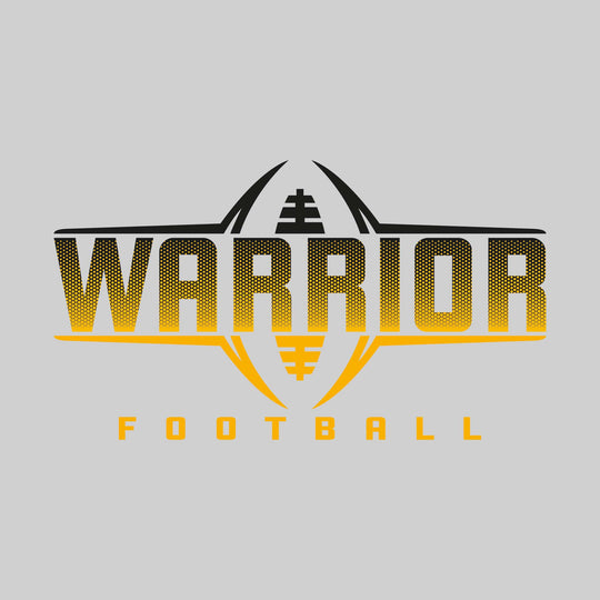 Western Warriors - Football - Football Shape Bracketing Mascot Name with Hex Pattern