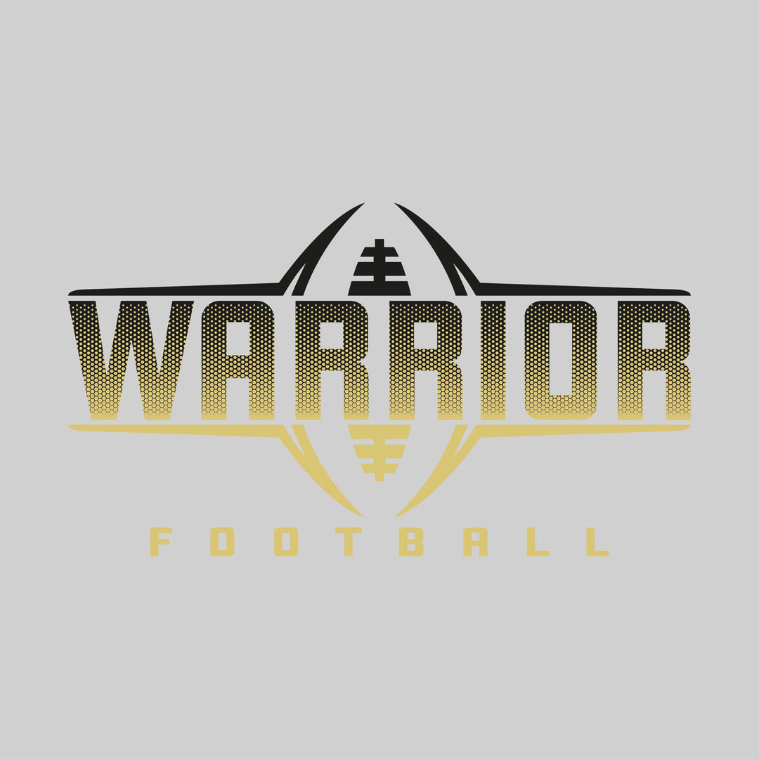 Western Warriors - Football - Football Shape Bracketing Mascot Name with Hex Pattern