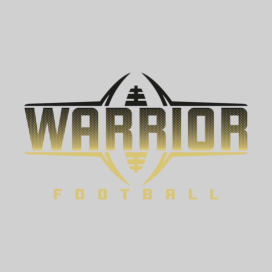 Western Warriors - Football - Football Shape Bracketing Mascot Name with Hex Pattern